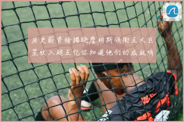 历史薪资榜揭晓詹姆斯领衔五大巨星收入超五亿你知道他们的成就吗